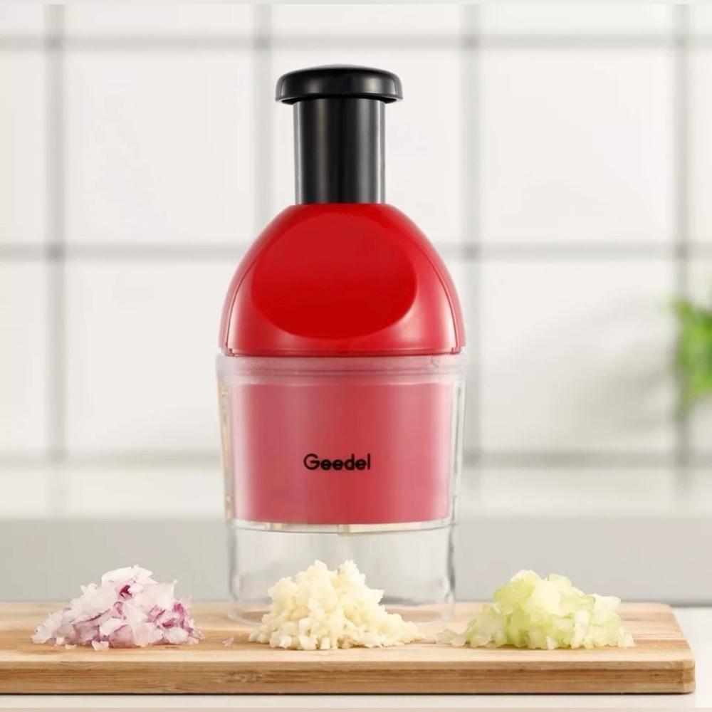 Geedel Food Chopper, Easy to Clean Manual Hand Vegetable Chopper Dicer